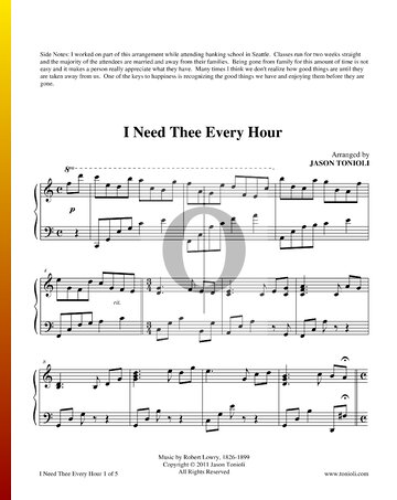 I Need Thee Every Hour Sheet Music