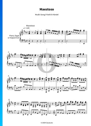 Water Music, HWV 348: Maestoso Sheet Music