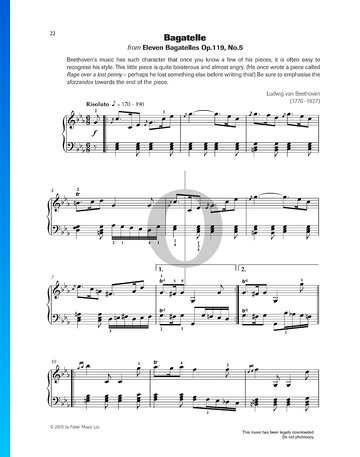 Bagatelle in C Minor, Op. 119 No. 5 Sheet Music