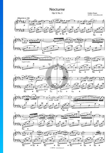 Partition Nocturne en Si majeur, op. 9 n° 3
