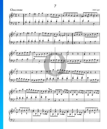Suite/Concerto G Minor, HWV 453: 3. Chaconne Sheet Music