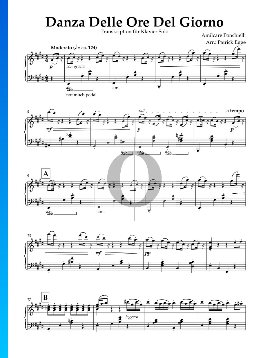 Dance Of The Hours » Amilcare Ponchielli Partituras de piano OKTAV