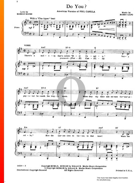 Do You (Piel Canela) Partitura