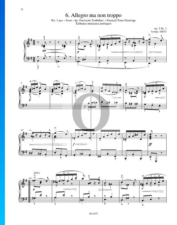 Allegro ma non troppo (Poetische Tonbilder), Op. 3 Nr. 1 Musik-Noten