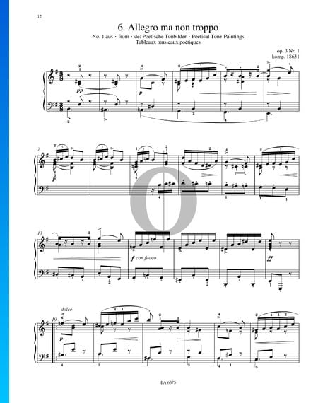 Allegro ma non troppo (Poetische Tonbilder), Op. 3 Nr. 1 Musik-Noten