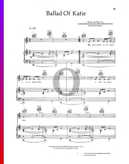 Ballad Of Katie Sheet Music