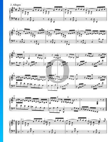 Suite G-Dur, HWV 441: 2. Allegro Musik-Noten
