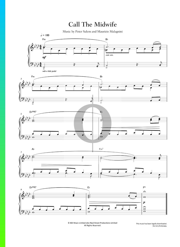 Call The Midwife Theme Piano Sheet Music from Call the Midwife by Maurizio Malagnini, Peter