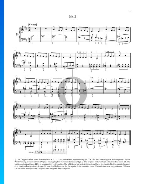 Dos canciones populares húngaras: n.º 2 Vivace Partitura