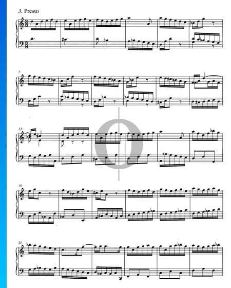 Concerto in d-Moll, BWV 974: 3. Presto Musik-Noten