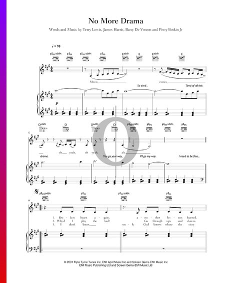 No More Drama Sheet Music