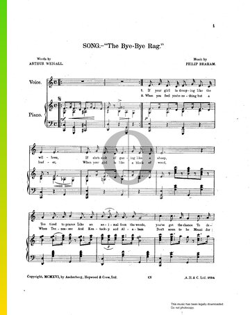 The Bye-Bye Rag Musik-Noten