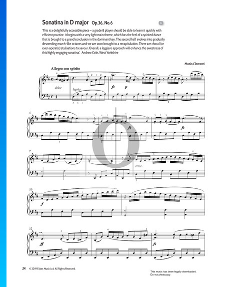 Sonatina in D Major, Op. 36 No. 6