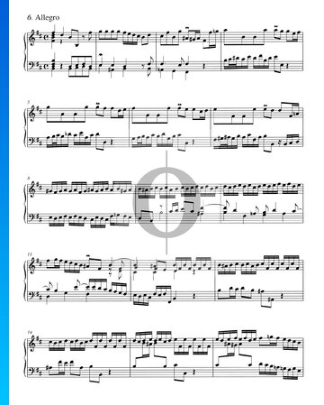 Partition Concerto en Si mineur, BWV 979: 6. Allegro