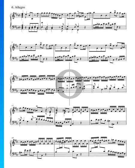 Concerto in h-Moll, BWV 979: 6. Allegro Musik-Noten