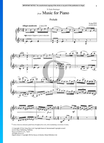 Music for Piano: Prelude Musik-Noten