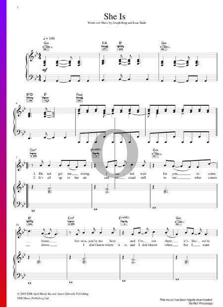 She Is Sheet Music