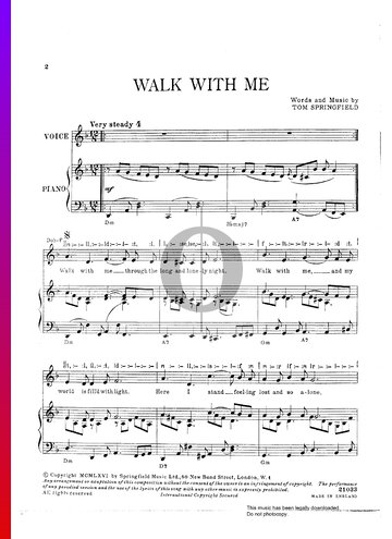 Walk With Me bladmuziek