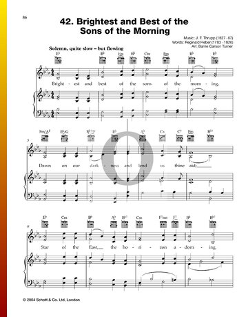 Brightest And Best Of The Sons Of The Morning Sheet Music