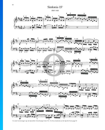 Sinfonia 15, BWV 801 Musik-Noten