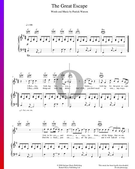 The Great Escape Musik-Noten