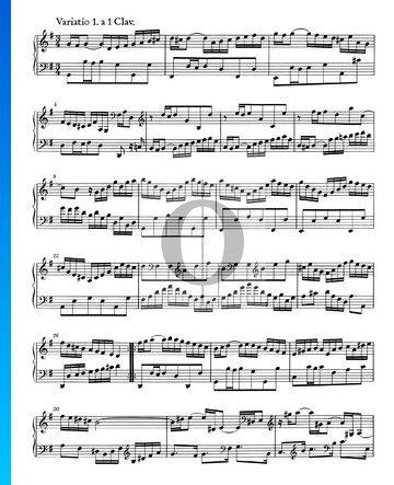 Variaciones Goldberg, BWV 988: Variación 1. a 1 clave Partitura