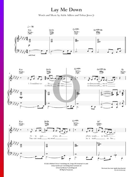 Lay Me Down Sheet Music