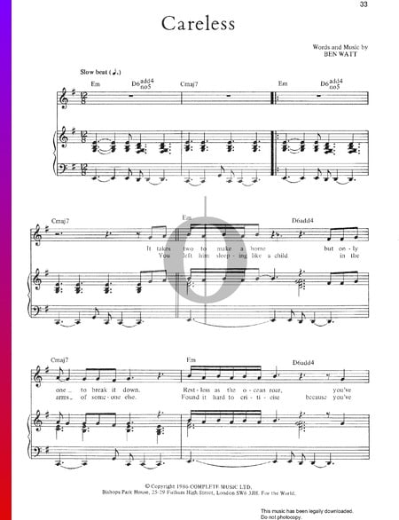 Careless Sheet Music