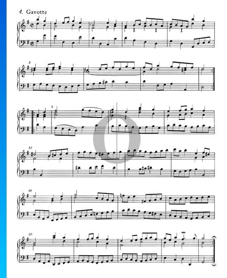 French Suite No. 5 G Major, BWV 816: 4. Gavotte Sheet Music