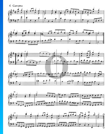 Suite francesa n.º 5 en sol mayor, BWV 816: 4. Gavota Partitura