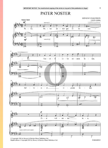 Trois Motets, Op. 16: No. 3 Pater Noster Sheet Music