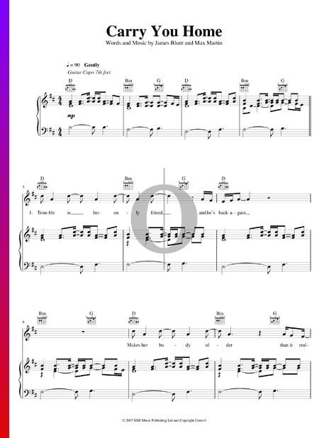 Carry You Home Musik-Noten