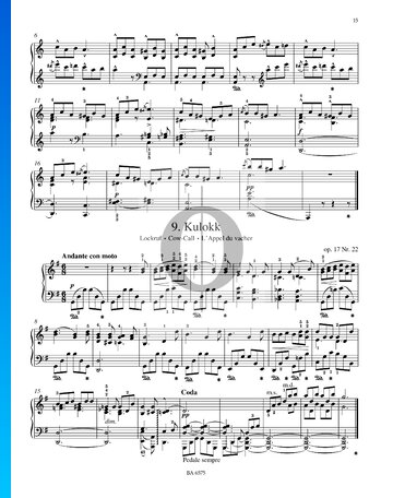 Kulokk, Op. 17 n.º 22 Partitura