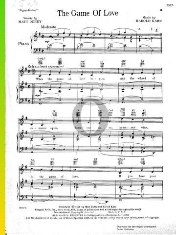 The Game Of Love Sheet Music