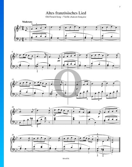 Altfranzösisches Lied, Op. 39 Musik-Noten