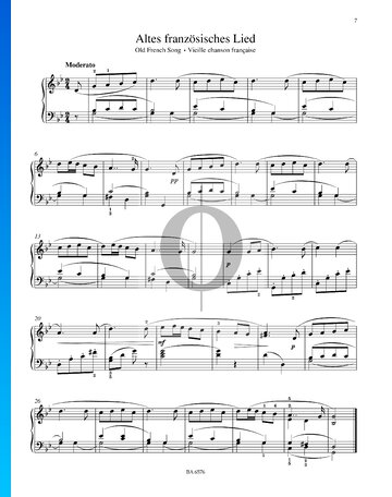 Antigua canción francesa, Op. 39 Partitura