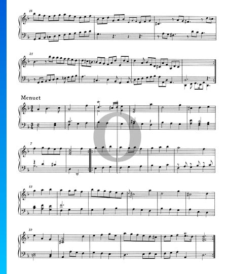 Suite en Ré mineur, HWV 449: 7. Menuet Partition