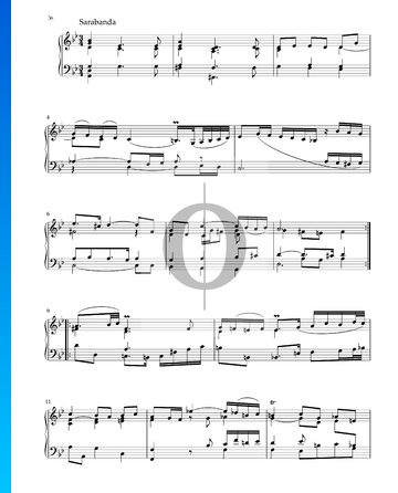 Partita en sol menor, BWV 1004: 3. Sarabanda Partitura