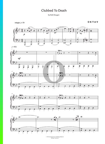 Clubbed to Death Sheet Music
