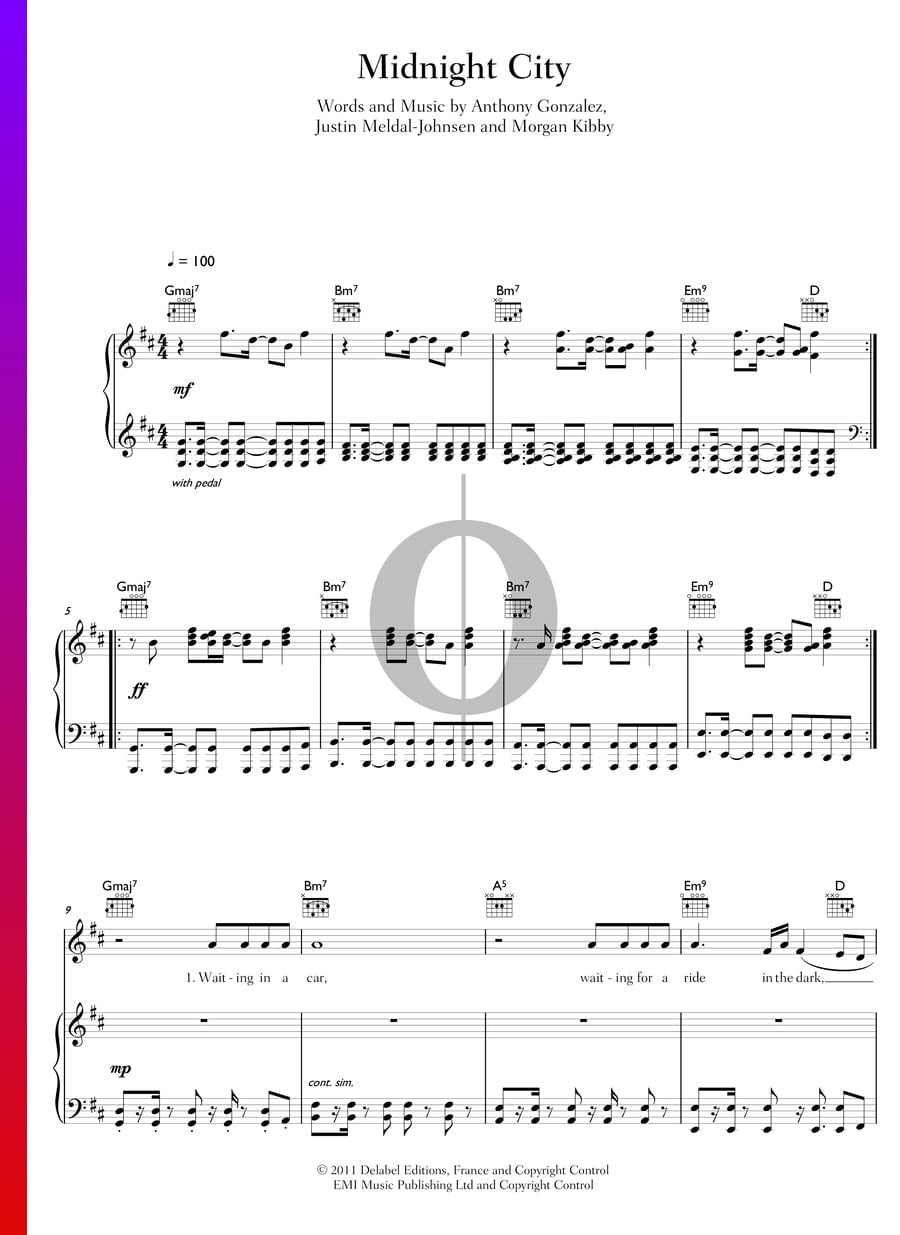 Midnight City (M83) Piano Sheet Music OKTAV