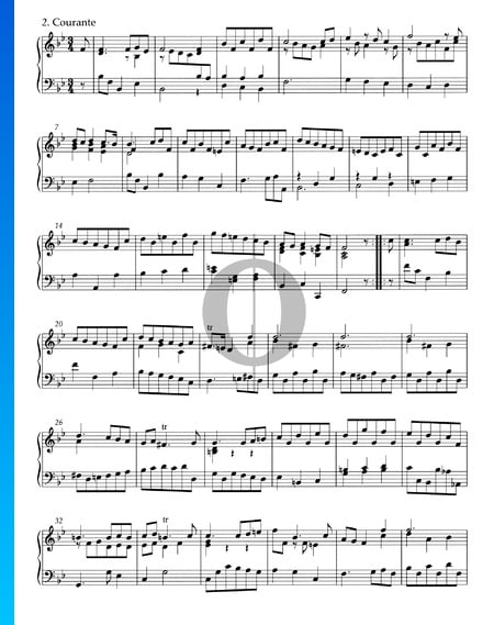 Suite B-Dur, HWV 440: 2. Courante Musik-Noten