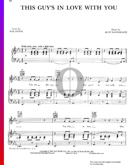 This Guy's In Love With You Sheet Music