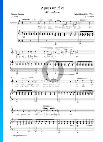 Après un rêve, Op. 7 No. 1 Spartito