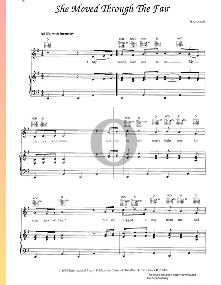 She Moved Through The Fair Musik-Noten