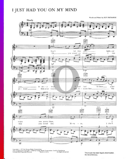 I Just Had You On My Mind Sheet Music