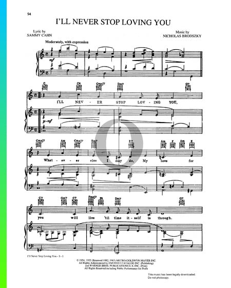 I'll Never Stop Loving You Musik-Noten