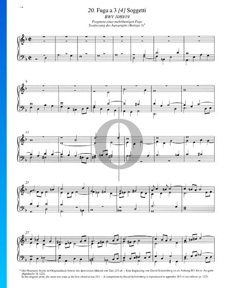 Fuga a 3 (4) Soggetti, BWV 1080/19 Musik-Noten