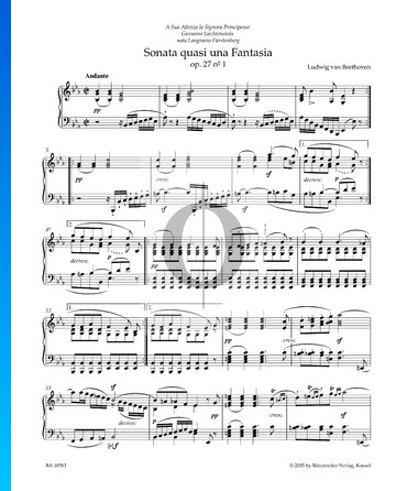 Sonata quasi una Fantasia, Op. 27 No. 1: 1. Andante Sheet Music