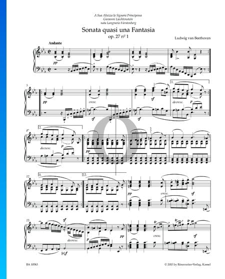 Sonata quasi una Fantasia, Op. 27 No. 1: 1. Andante