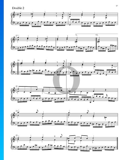 Suite No. 3 D Minor, HWV 428: 7. Double 2 Sheet Music